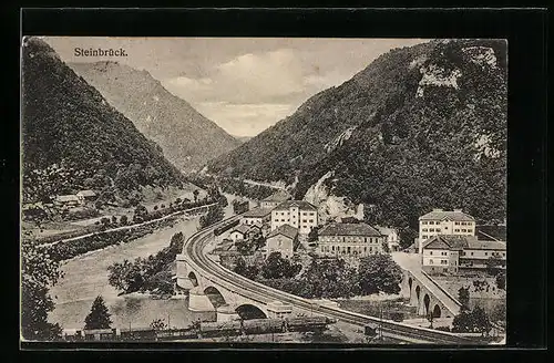 AK Steinbrück, Ortsansicht aus der Vogelschau