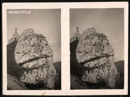 Stereo-Fotografie unbekannter Fotograf, Ansicht Wendelstein, Gipfel mit Kapelle