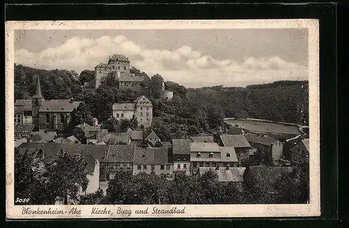 AK Blankenheim-Ahr, Kirche, Burg und Strandbad