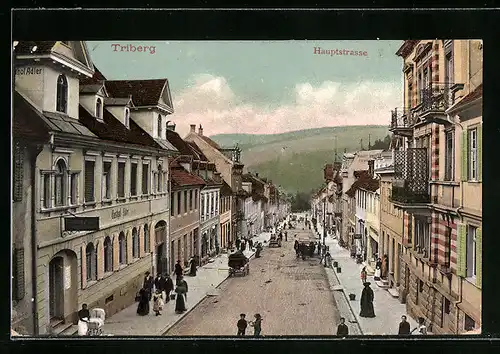 AK Triberg, Hauptstrasse mit Gasthof Adler