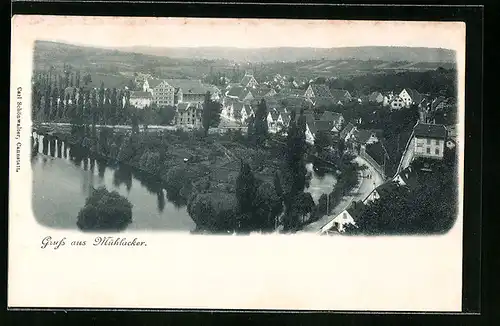 AK Mühlacker, Ortsansicht aus der Vogelschau