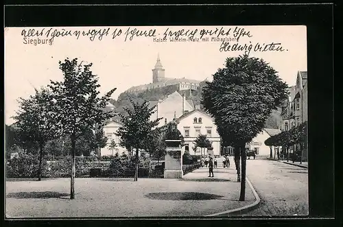 AK Siegburg, Kaiser Wilhelm-Platz mit Michaelsberg