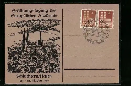 AK Schlüchtern /Hessen, Eröffnungstagung der Europäischen Akademie 22.-24.10.1948