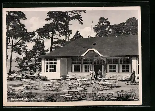 AK Lubmin, Waldhalle mit Besuchern