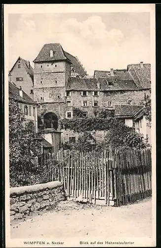 AK Wimpfen a. Neckar, Blick auf das Hohenstaufentor