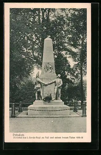 AK Potsdam, Denkmal des 1. Garde-Regt. zu Fuss und seinen treuen Toten