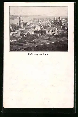 AK Andernach am Rhein, Teilansicht aus der Vogelschau