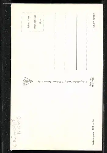 AK Hainichen, Gellert-Denkmal mit Stadthaus