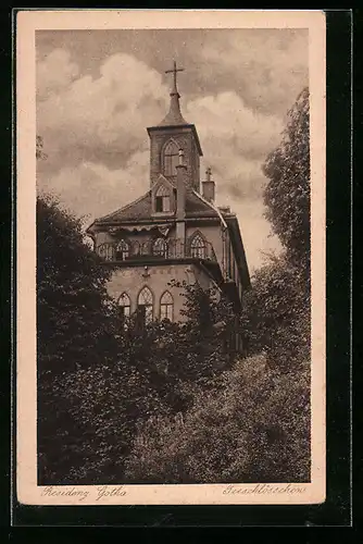 AK Gotha, Ansicht vom Teeschlösschen