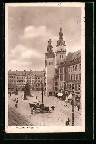 AK Chemnitz, Ansicht vom Hauptmarkt