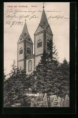 AK Arenberg, Kirche von Bäumen umgeben
