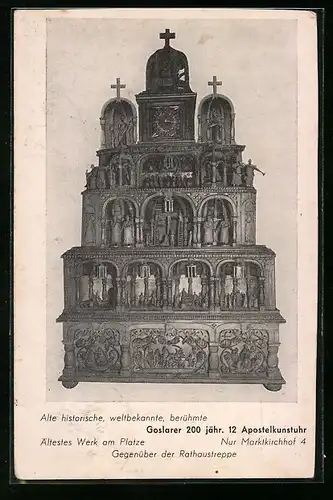 AK Goslar, Apostelkunstuhr ältestes Werk am Platze