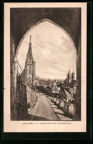 AK Esslingen, Blick von der Neckarhalde