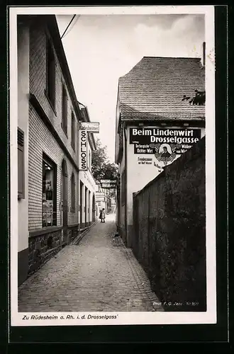 AK Rüdesheim a. Rh., in der Drosselgasse