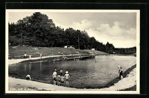 AK Wüstenrot, Licht-, Luft- und Schwimmbad mit Badegästen