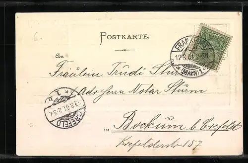 AK Frankfurt /Main, Gutenberg-Denkmal und Götheplatz