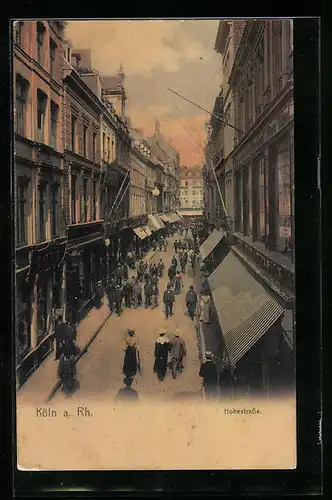 AK Köln a. Rh., Blick in die belebte Hohestrasse