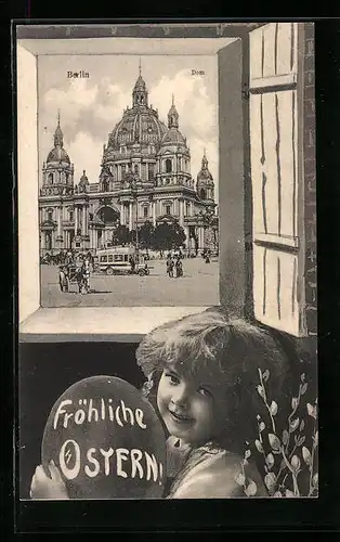 AK Berlin, Grossstadtleben vor dem Dom, Ostergruss