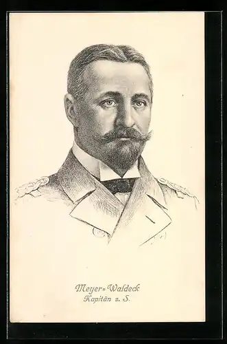 Künstler-AK Kapitän Meyer-Waldeck, Gouverneur Kiautschou