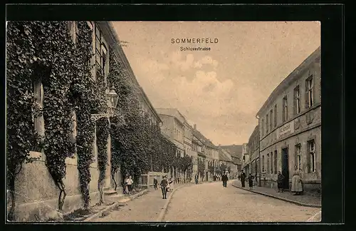 AK Sommerfeld /N.-L., Partie in der Schlossstrasse mit Haus des Klempnermeisters Krause