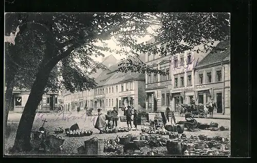 AK Sommerfeld, Markt und Post-Strasse