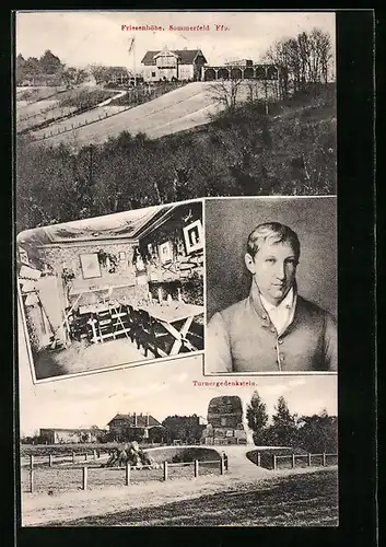 AK Sommerfeld, Casino Friesenhöhe, Turnergedenkstein