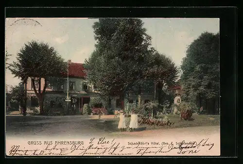 AK Ahrensburg, Schadendorfs Hotel mit Garten