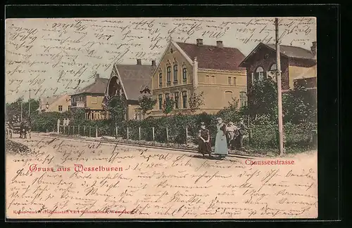 AK Wesselburen, Partie in der Chausseestrasse
