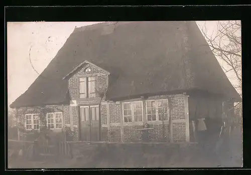 Foto-AK Neu Wittenbek, Haus der Familie Frahm im Jahr 1908
