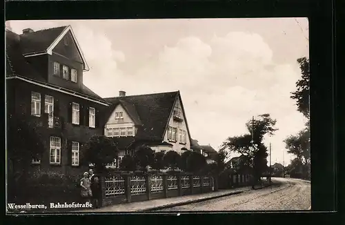 AK Wesselburen, Partie in der Bahnhofstrasse