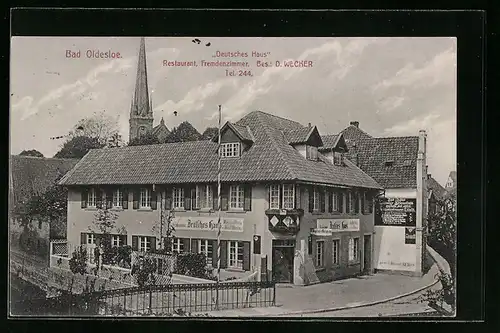 AK Bad Oldesloe, Deutsches Haus Restaurant, Fremdenzimmer, Bes. D. Wecker