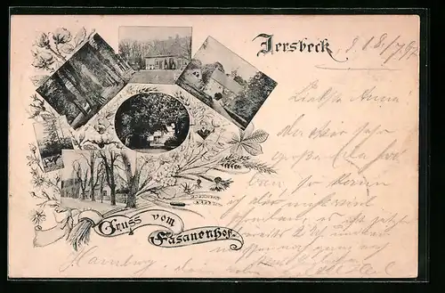 AK Jersbek, Gruss vom Gasthaus Fasanenhof