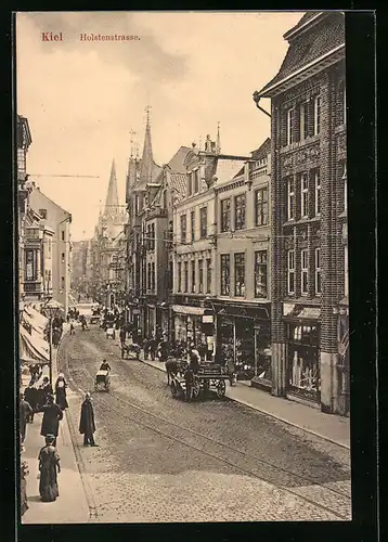 AK Kiel, Blick in die belebte Holstenstrasse