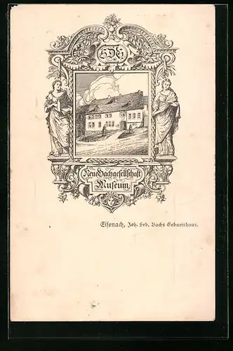 Künstler-AK Eisenach, Bachs Geburtshaus, später Museum