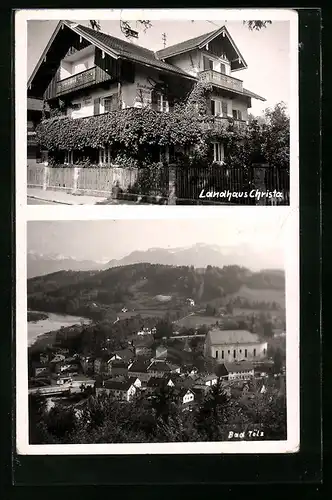 AK Bad Tölz, Landhaus Christa, Ortsansicht aus der Vogelschau