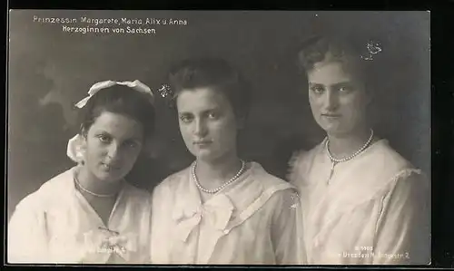 AK Prinzessin Margarete, Maria, Alix und Anna, Herzoginnen von Sachsen