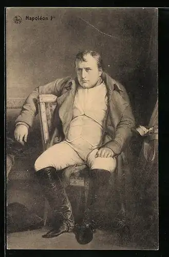 Künstler-AK Napoleon I. auf dem Stuhl sitzend