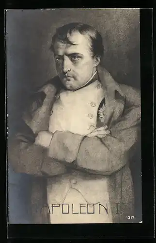 Künstler-AK Napoleon I. im Portrait mit verschränkten Armen