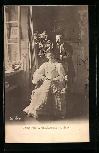 AK Bildnis des Ehepaares Grossherzog und Grossherzogin von Hessen-Darmstadt