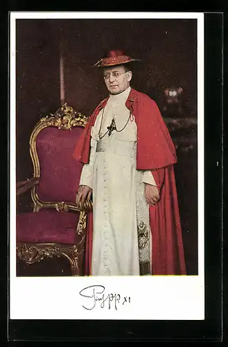 AK Papst Pius XI. im offiziellen Gewand