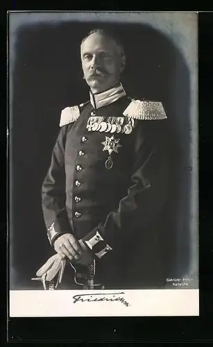 AK Grossherzog Friedrich von Baden in Uniform