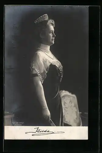 AK Grossherzogin Hilda von Baden im Seitenprofil