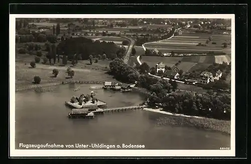 AK Unter-Uhldingen a. Bodensee, Fliegeraufnahme des Ortes