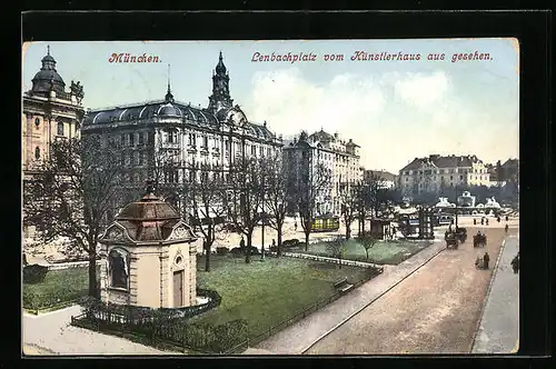 AK München, Lenbachplatz von Künstlerhaus gesehen