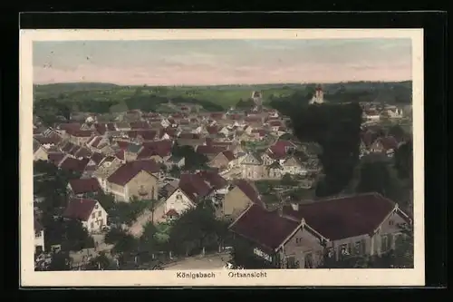 AK Königsbach, Fliegeraufnahme vom Ort
