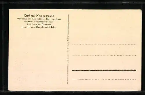 AK Prien am Chiemsee, Kurhotel Kampenwand, Innenansicht des Speisesaales