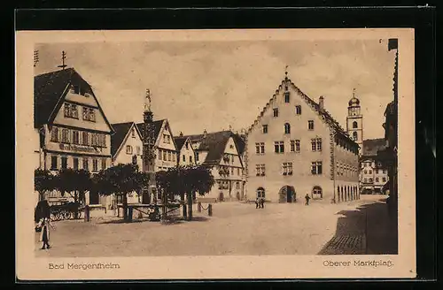 AK Bad Mergentheim, Oberer Marktplatz mit Denkmal