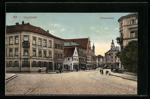 AK Ingolstadt, Blick durch die Donaustrasse