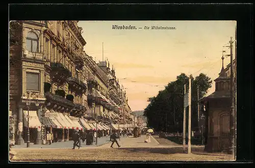 AK Wiesbaden, Blick über dire Wilhelmstrasse