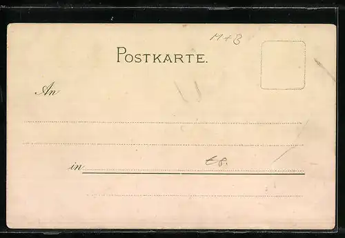 Lithographie Schrammsteine i. d. Sächs. Schweiz, Blick über abgeerntete Felder auf Hügel